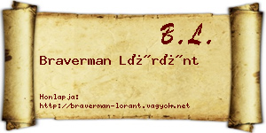 Braverman Lóránt névjegykártya